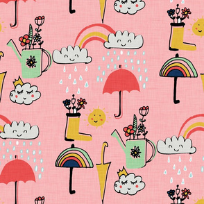 April showers Pink text