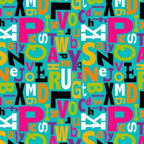 Turquoise Alphabet Pattern