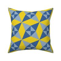 Crossed Canoes in Trendy 1930s Colors in Blue and Yellow