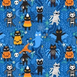 Funny and cute Halloween kitty cats kittens pattern design. Perfect for pet lovers.