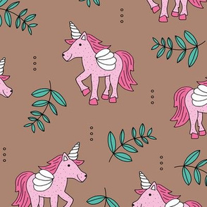 Sweet Unicorn lush summer jungle cute kawaii horses fantasy design pink blue