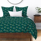 Quirky jungle toucan birds sweet wild life rainforest animals illustration and leaves summer teal mustard yellow boys