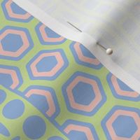 Byzantium Greek Geometric Striped Abstract in Pastel Blue Pink Green