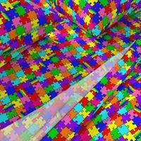 autism puzzle pieces spectrum colors