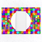 autism puzzle pieces spectrum colors