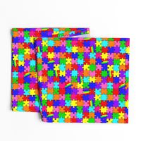 autism puzzle pieces spectrum colors