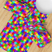 autism puzzle pieces spectrum colors