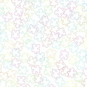 Autism puzzle pieces colorful outline