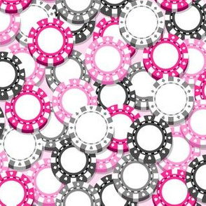 Scattered Poker Chips in Pink