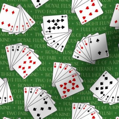 Winning Poker Hands on Green (Small Scale)