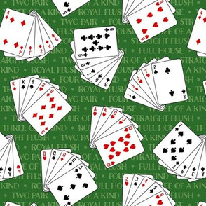 Winning Poker Hands on Green (Small Scale)