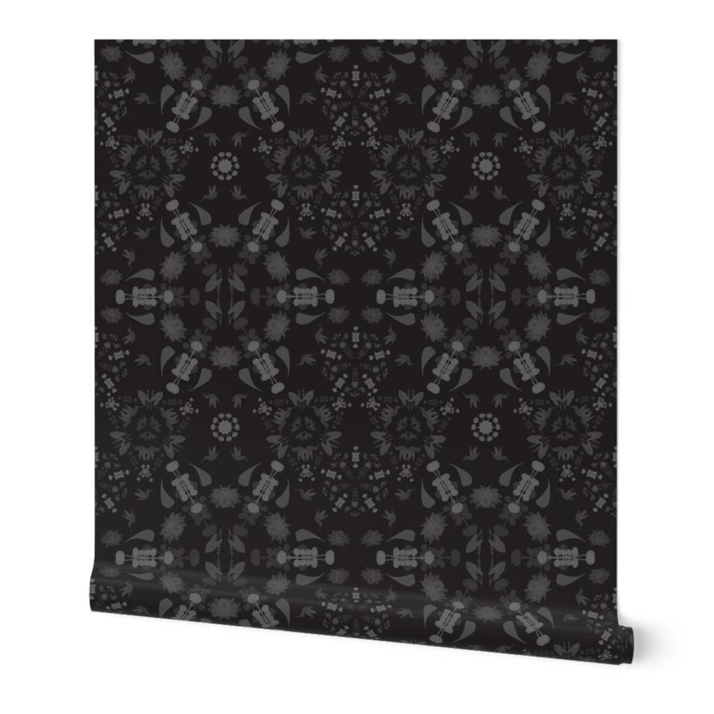 flower snowflake - black