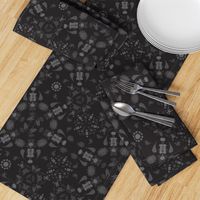 flower snowflake - black