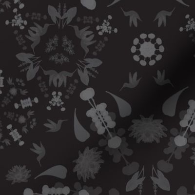 flower snowflake - black