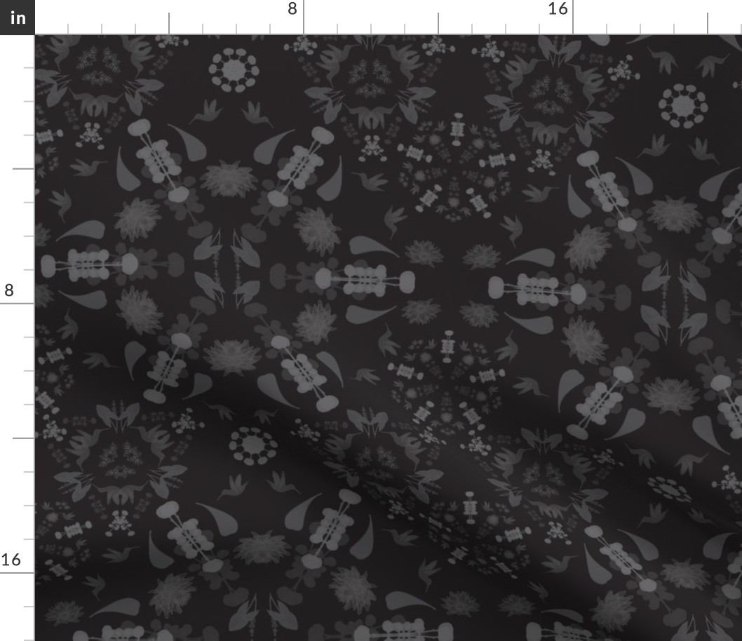 flower snowflake - black