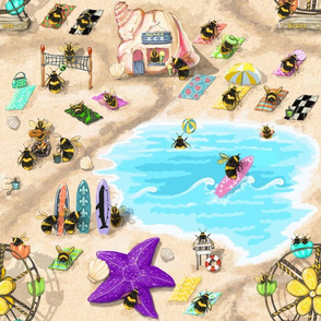 Dizzy Bee Beach Party//Widdle Bitty Bees by Kim Marshall