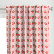 Large Scale Strawberries on Light Pink