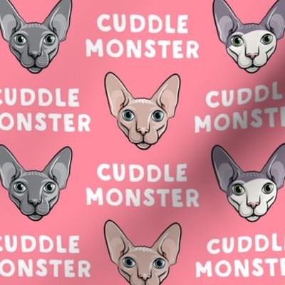 Cuddle Monster - Sphynx Cats - Hairless Cats - Pink - LAD19