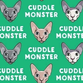 Cuddle Monster - Sphynx Cats - Hairless Cats - Green - LAD19
