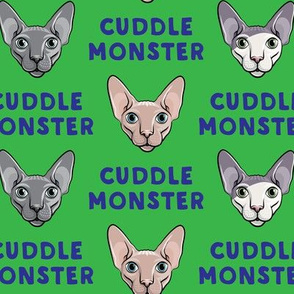 Cuddle Monster - Sphynx Cats - Hairless Cats - Green and Blue - LAD19