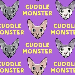 Cuddle Monster - Sphynx Cats - Hairless Cats - Purple - LAD19