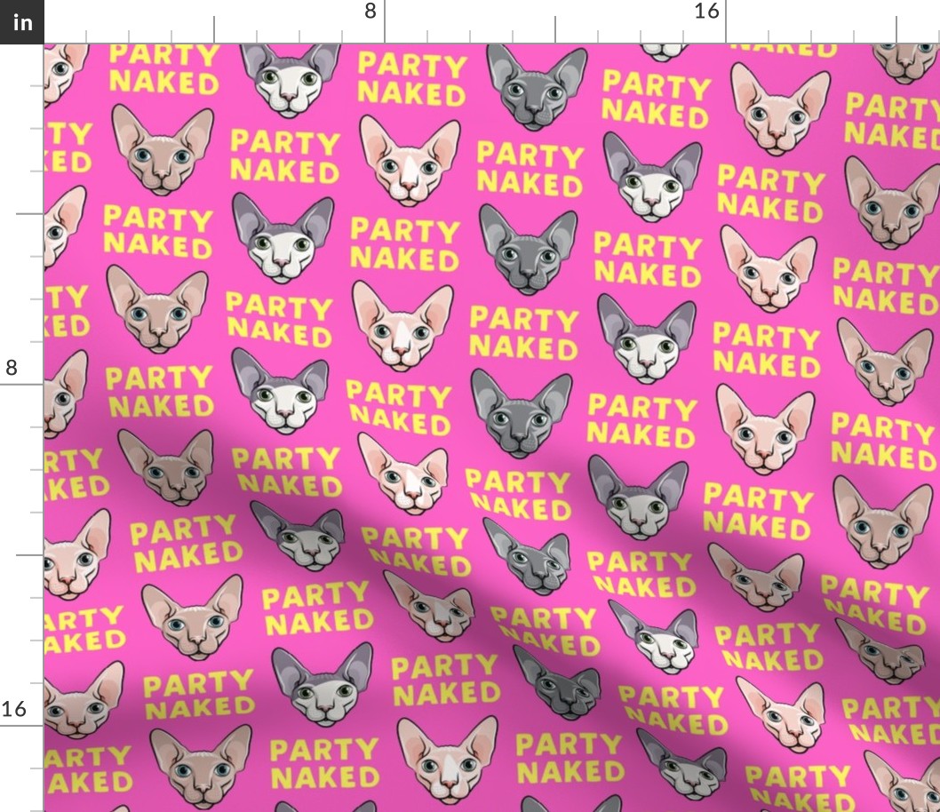 Party Naked - Sphynx Cats - Hairless Cats - Hot Pink - LAD19