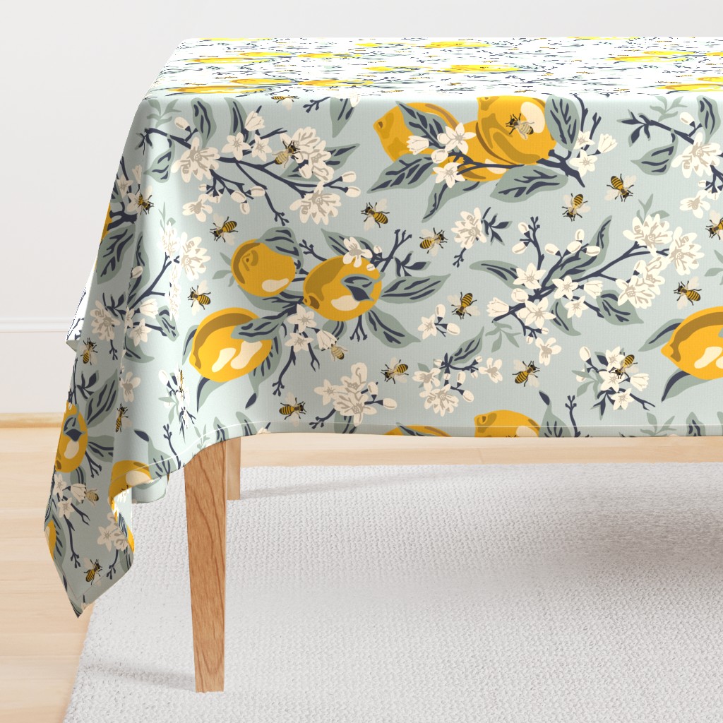 Bees & Lemons - Large - Blue (original colors)