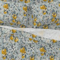 Bees & Lemons - Large - Blue (original colors)