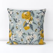 Bees & Lemons - Large - Blue (original colors)