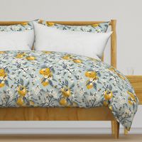 Bees & Lemons - Large - Blue (original colors)