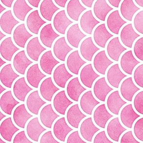 Pink Watercolor Scale Pattern Rotated