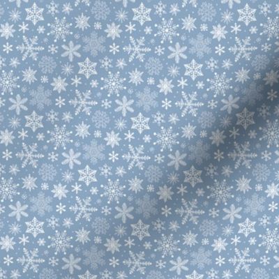 Snowflakes Christmas on Light Cyan Blue Tiny Small