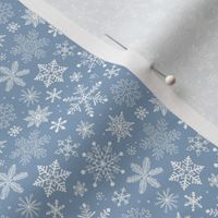 Snowflakes Christmas on Light Cyan Blue Tiny Small