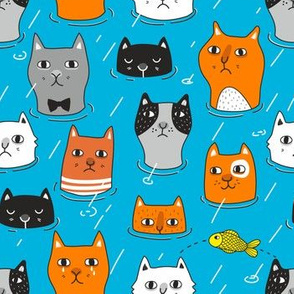 Cats in the water