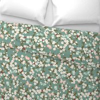 Cherry Blossom in Teal