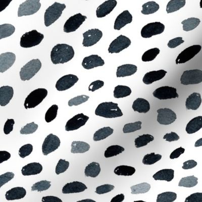 Watercolor Spots in Black and White