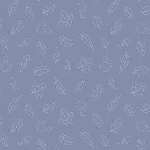 Ditsy Woodland Leaves - simple line Lilac 2