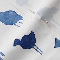 Abstract Birdies in Blue