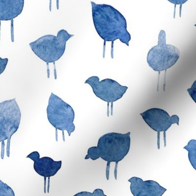 Abstract Birdies in Blue