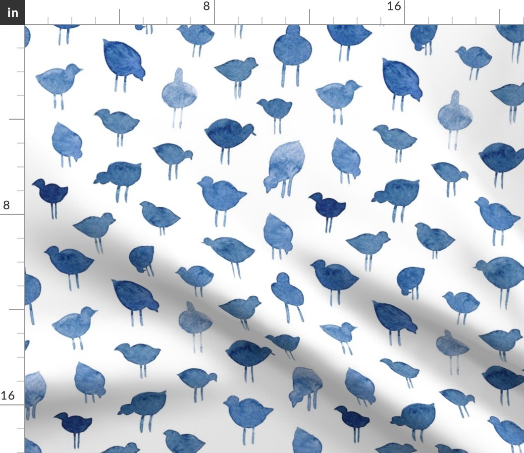 Abstract Birdies in Blue