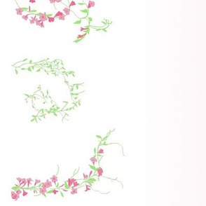 Floral vines with gradient--bubblegum