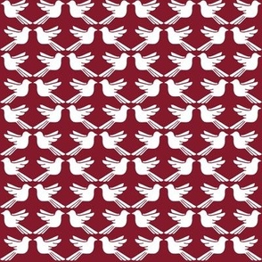 Bird Lattice Dark Red and White small scale