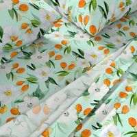  Lemonade - Summer Mediterranean Fresh hand drawn Kumquat on mint - double layer