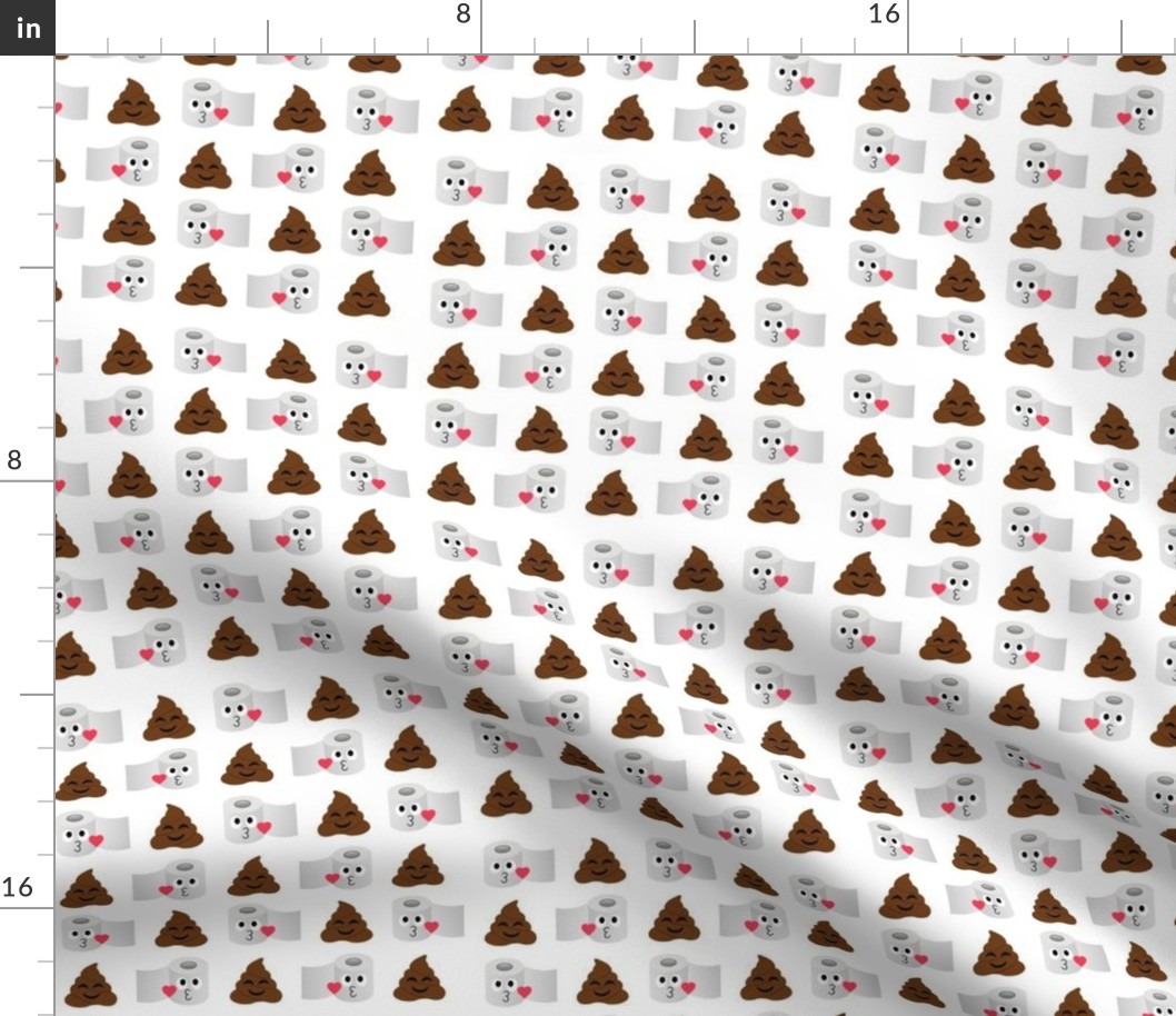 Pile of poop and toilet paper romance Fabric | Spoonflower