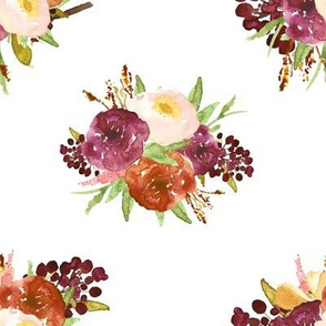 Cranberry Fall Florals // White