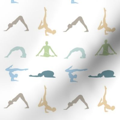 Yoga poses or asanas silhouette 