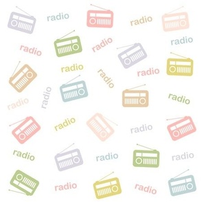 cute vintage radios kawaii gadgets in soft colors science  technology invention radio broadcasting electronics