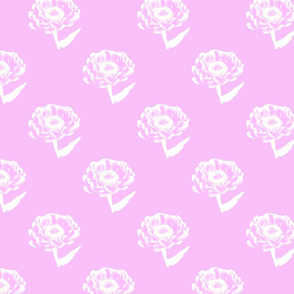 Seamless repeat pattern of white flowers on pink