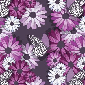 Small scale // African Daisy Spring Floral // violet