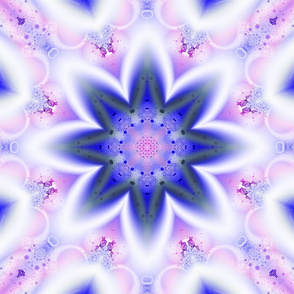 Blue pink and white floral fractal